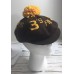 Vintage Knit Tam O Shanter Hat Brown With Yellow Writing & Pom 3's And 8's Golf  eb-04782166